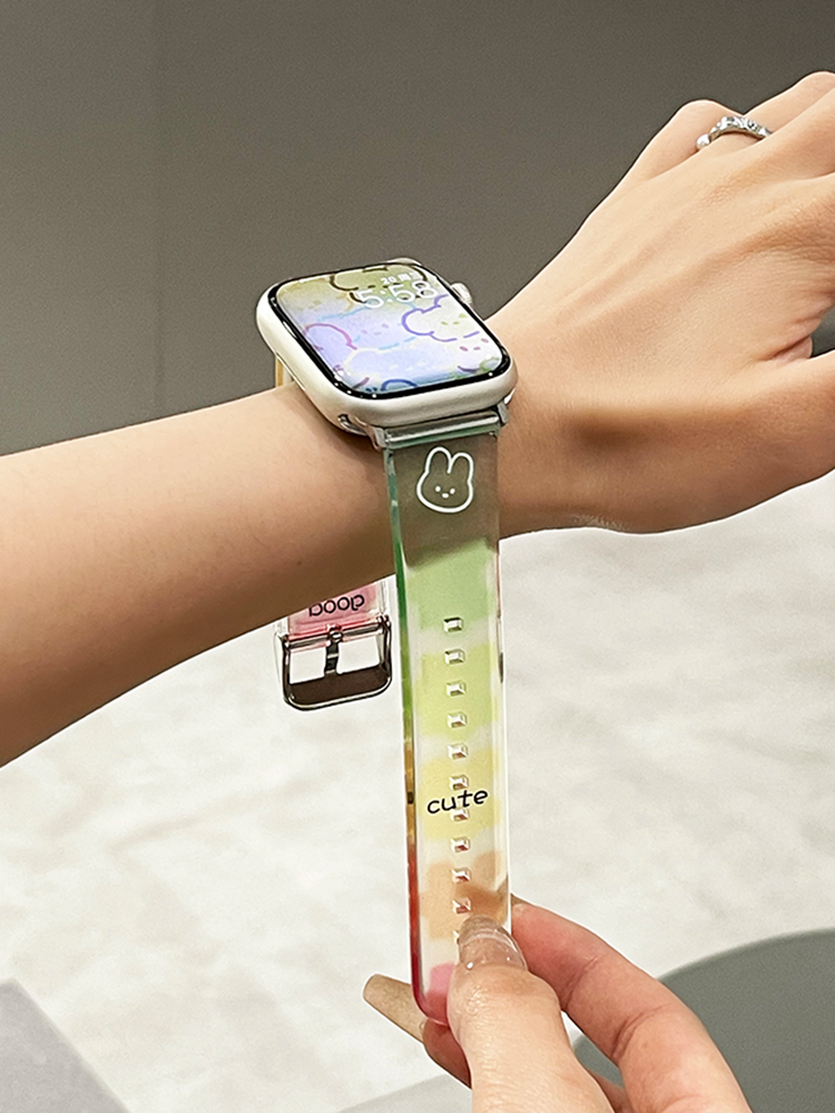 Luck Cute Rabbit Rainbow Silicone Band