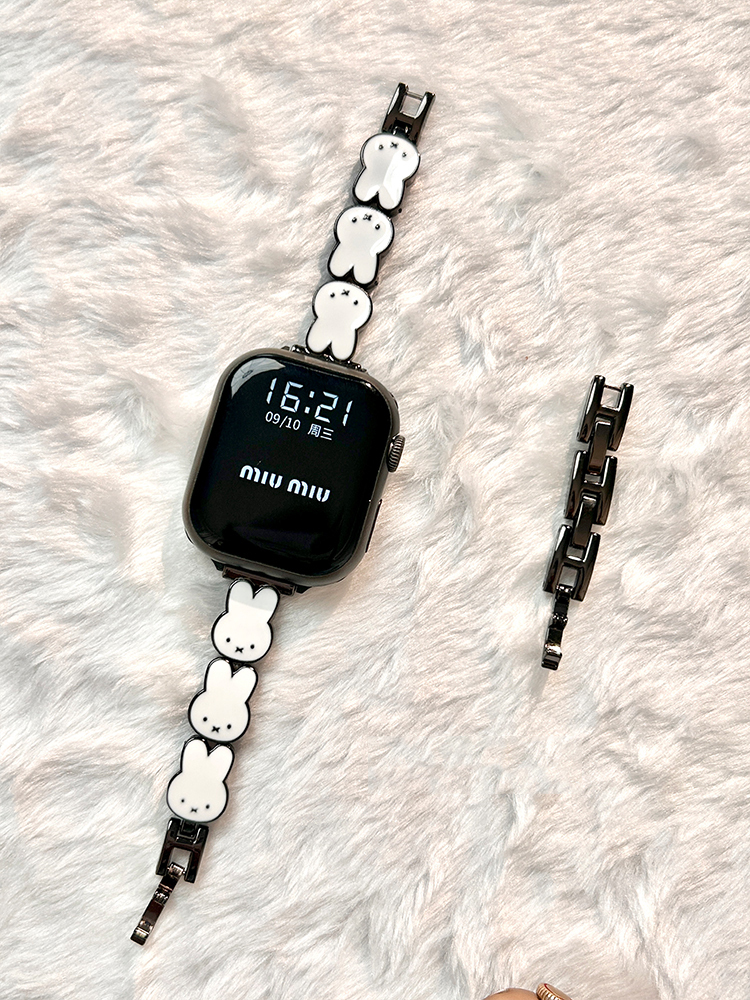 Cute Bunny Stainless Steel Band for Apple Watch