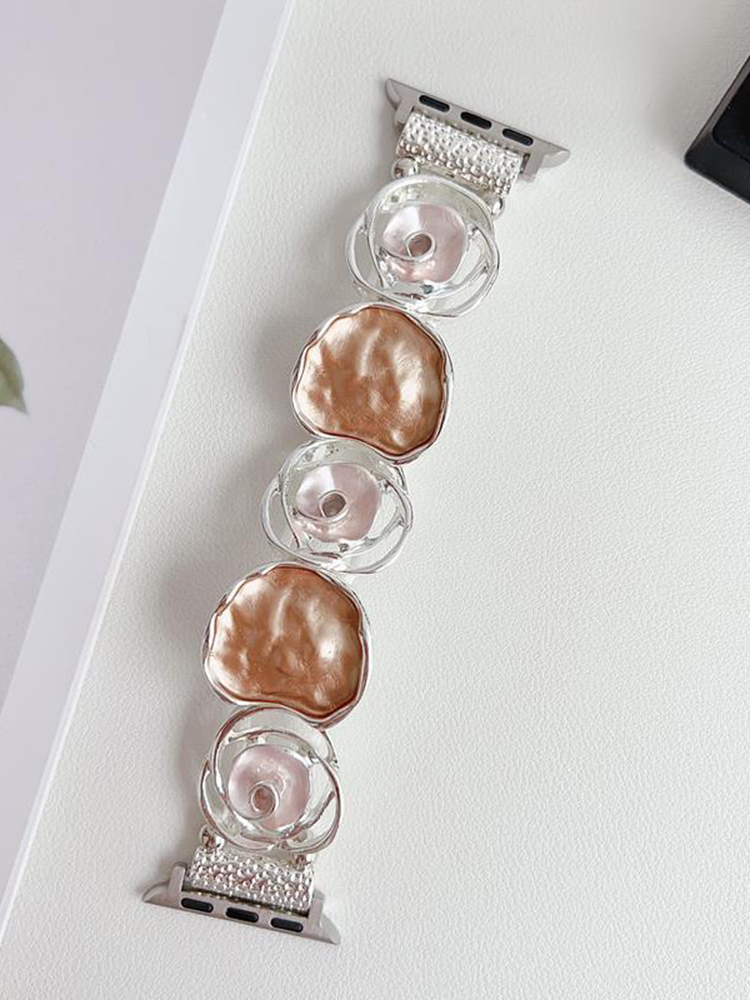 Rose Hollow Stitching Stainless Steel Band