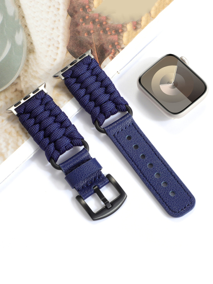 Paracord Braiding Leather Band for Apple Watch