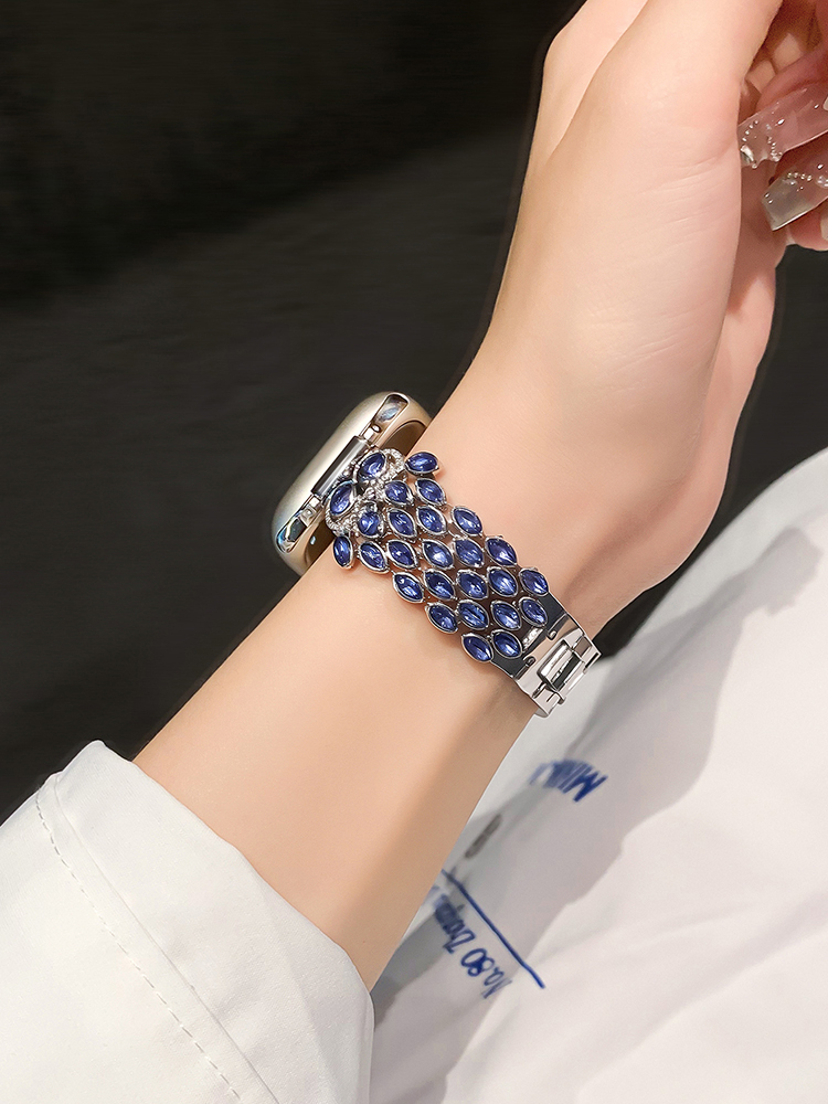 Starry Eyes Owl Feather Stainless Steel Band