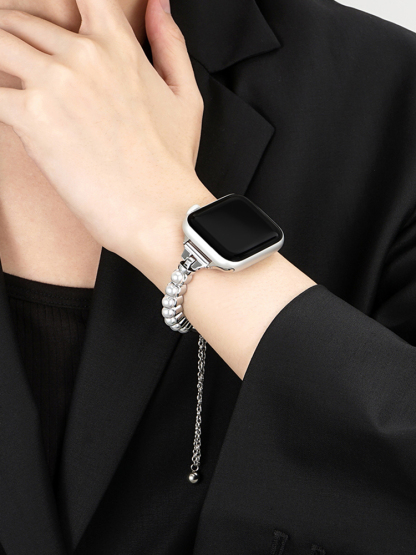 Single Row Pearl bracelet Stainless Steel Band