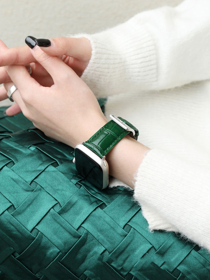 Bamboo Pattern Butterfly Buckle Leather Band