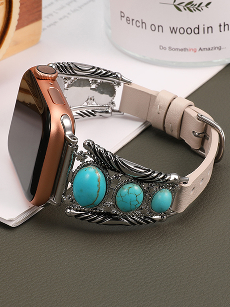 Turquoise jointed Leather Band