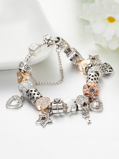 Star Gift Beaded Bracelet Stainless Steel Band