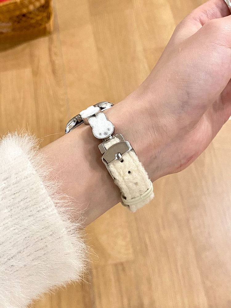 Easter Series Bunny Plush Leather Band for Apple Watch