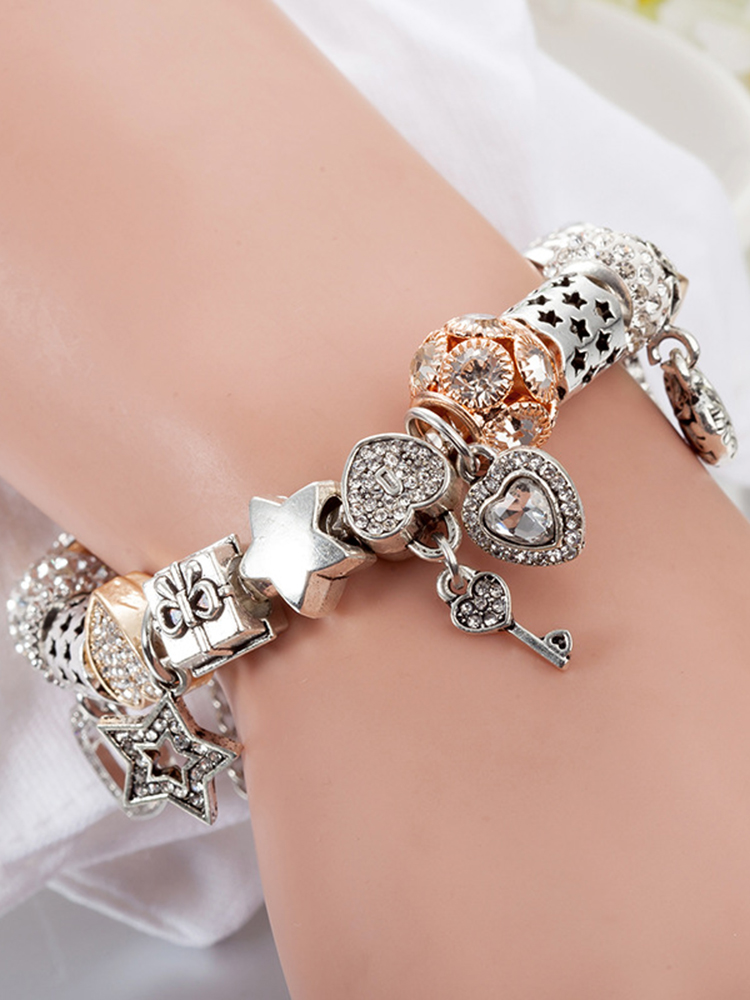 Star Gift Beaded Bracelet Stainless Steel Band