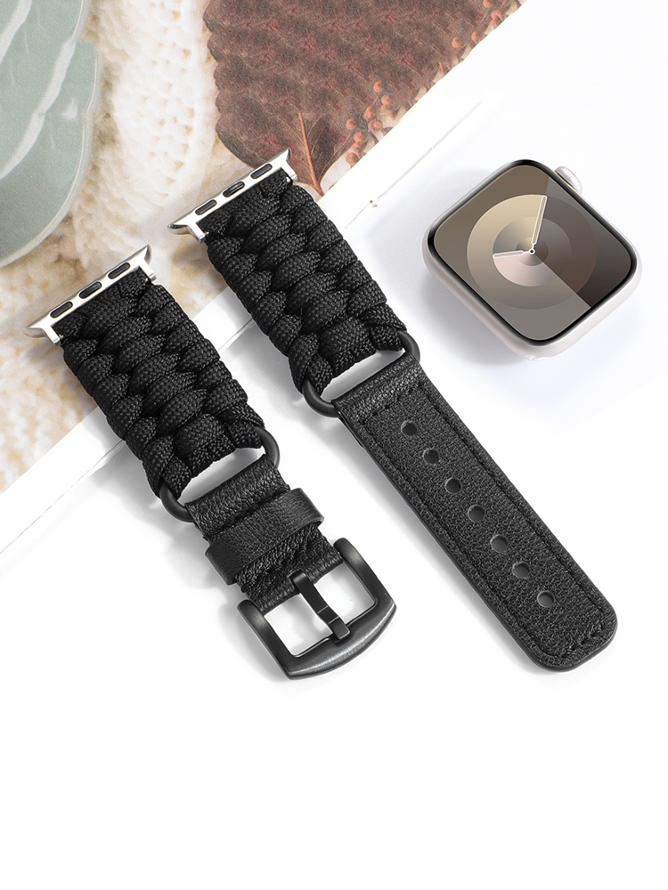 Paracord Braiding Leather Band for Apple Watch