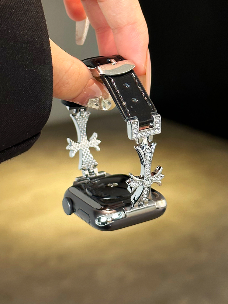 Chrome Heart Leather Band for Apple Watch