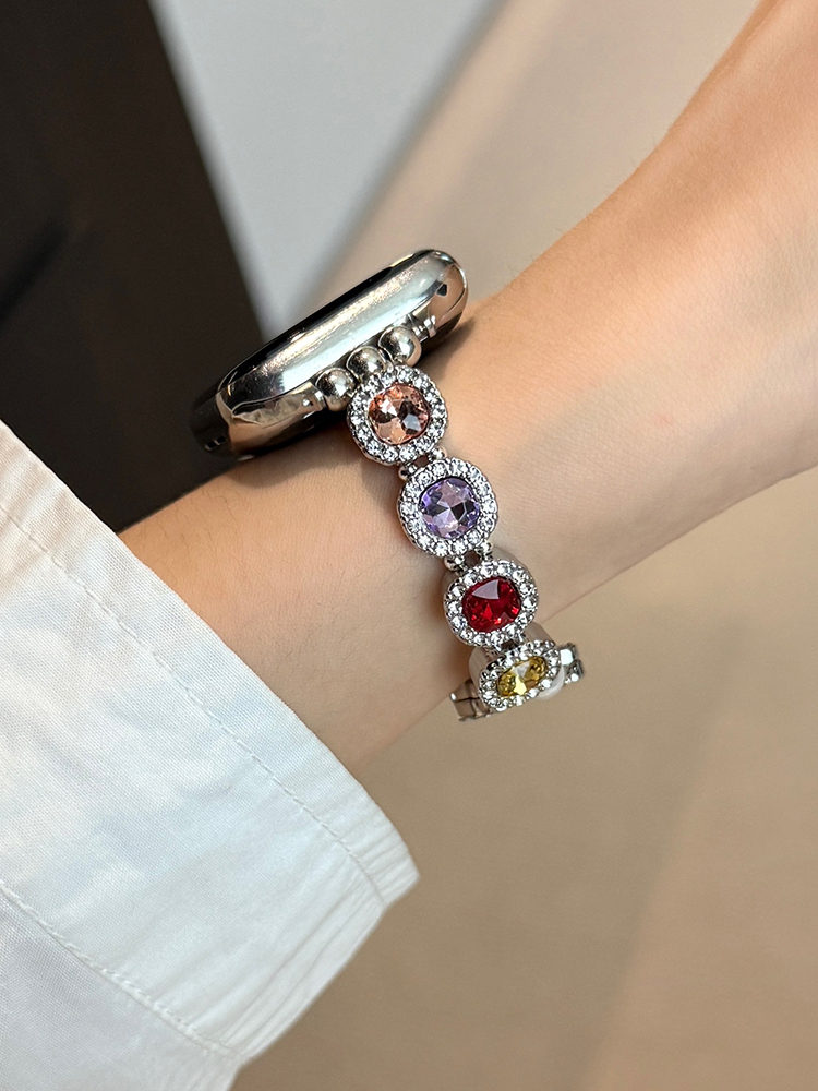 Colorful Diamonds with Saturn Stainless Steel Band for Apple Watch