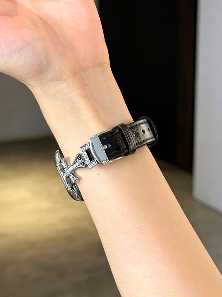 Chrome Heart Leather Band for Apple Watch