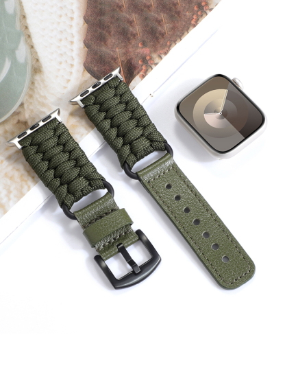 Paracord Braiding Leather Band for Apple Watch