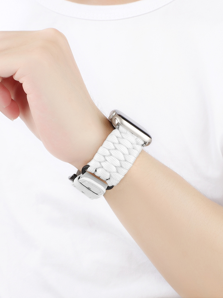 Paracord Braiding Leather Band for Apple Watch