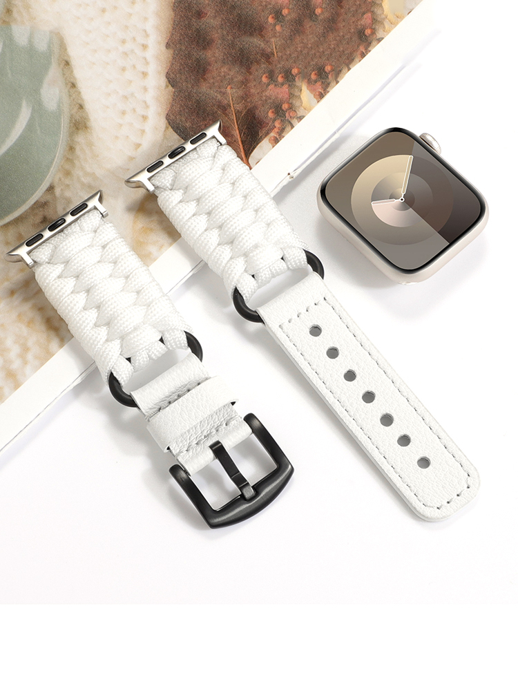 Paracord Braiding Leather Band for Apple Watch