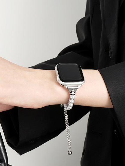 Single Row Pearl bracelet Stainless Steel Band