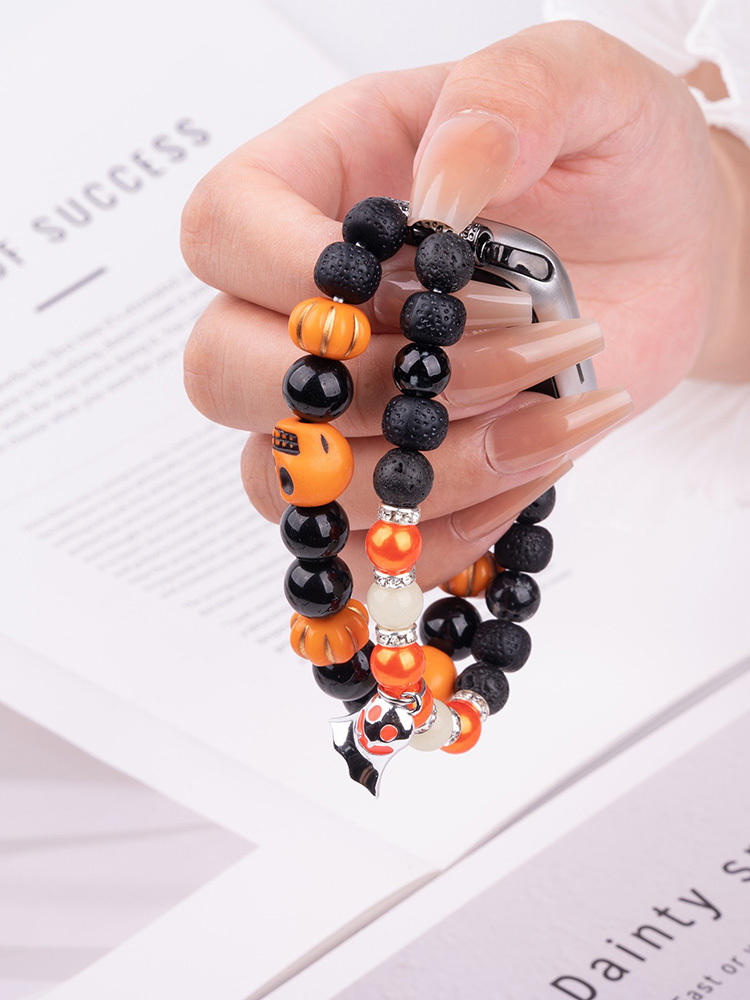Halloween Ghost Charm Beaded Woven Band