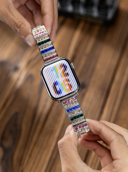 Starry Sky Colored Diamond Stainless Steel Band