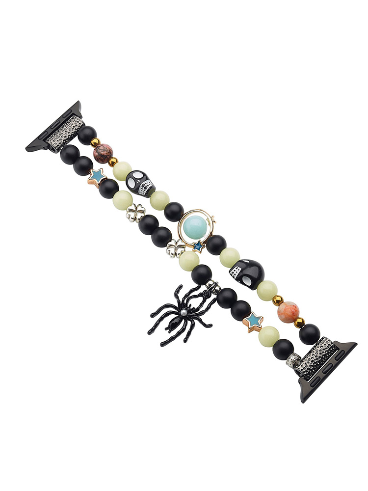 Halloween Spider Charm Luminous Beaded Woven Band