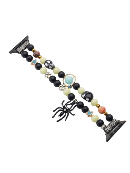 Halloween Spider Charm Luminous Beaded Woven Band