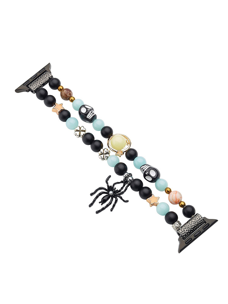 Halloween Spider Charm Luminous Beaded Woven Apple Watch Band - Tatanband