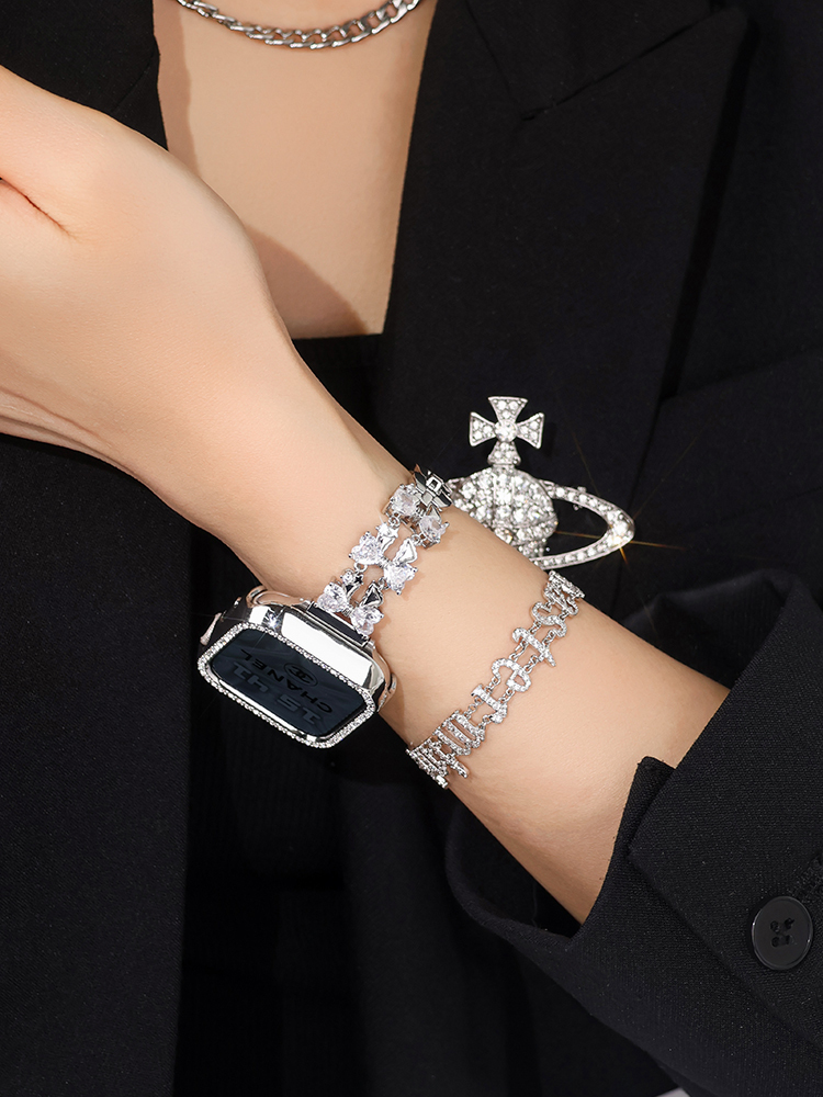 Bow-knot Zircon Stainless Steel Band