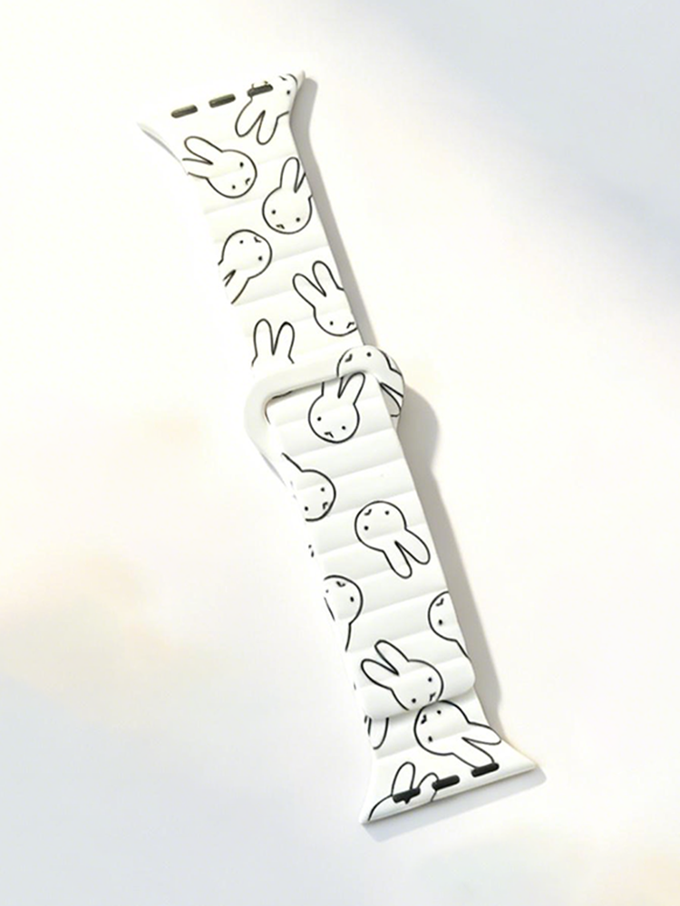 Easter Series Cartoon Bunny Magnetic Silicone Band for Apple Watch