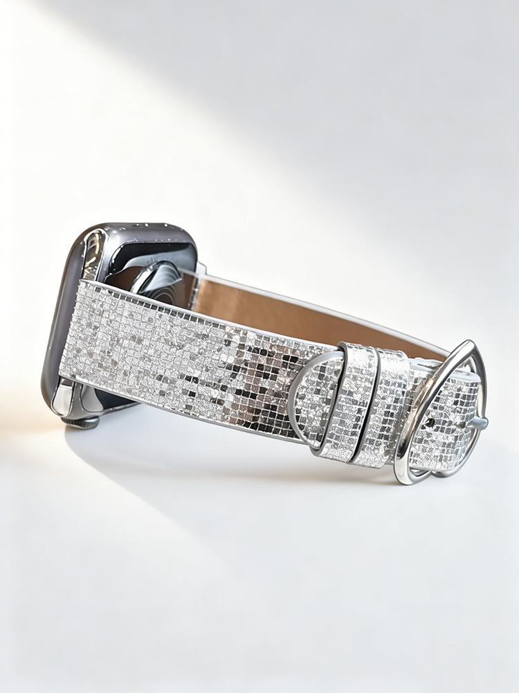 Mosaic Glitter Sequins Leather Band for Apple Watch