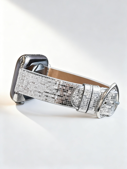 Mosaic Glitter Sequins Leather Band for Apple Watch
