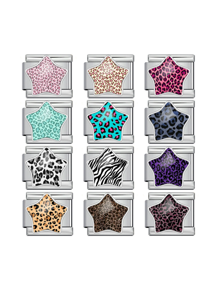 Leopard-Print Star Modular Charm