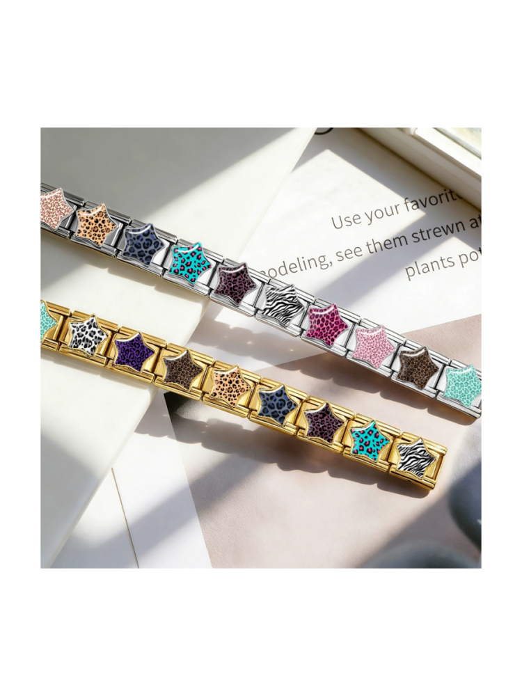 Leopard-Print Star Modular Charm