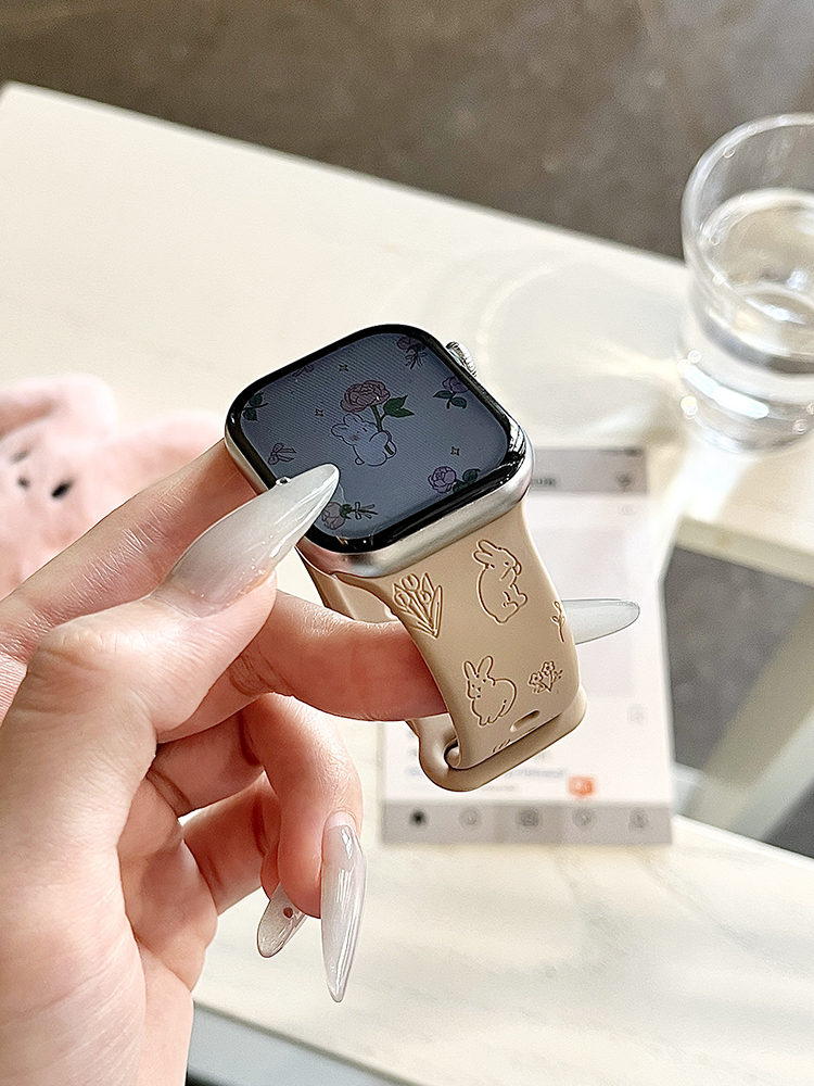 Easter Series Brown Cute Bunny Silicone Band for Apple Watch