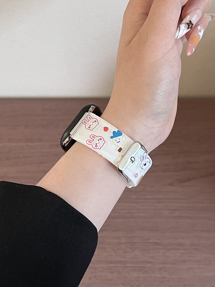 Easter Series White Cute Bunny Silicone Band for Apple Watch