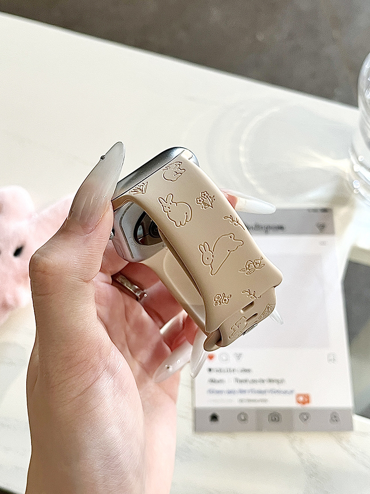 Easter Series Brown Cute Bunny Silicone Band for Apple Watch