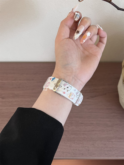 Easter Series White Cute Bunny Silicone Band for Apple Watch