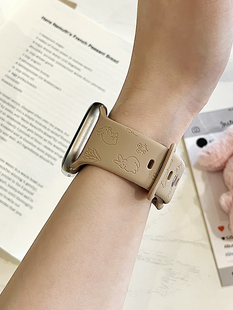 Easter Series Brown Cute Bunny Silicone Band for Apple Watch