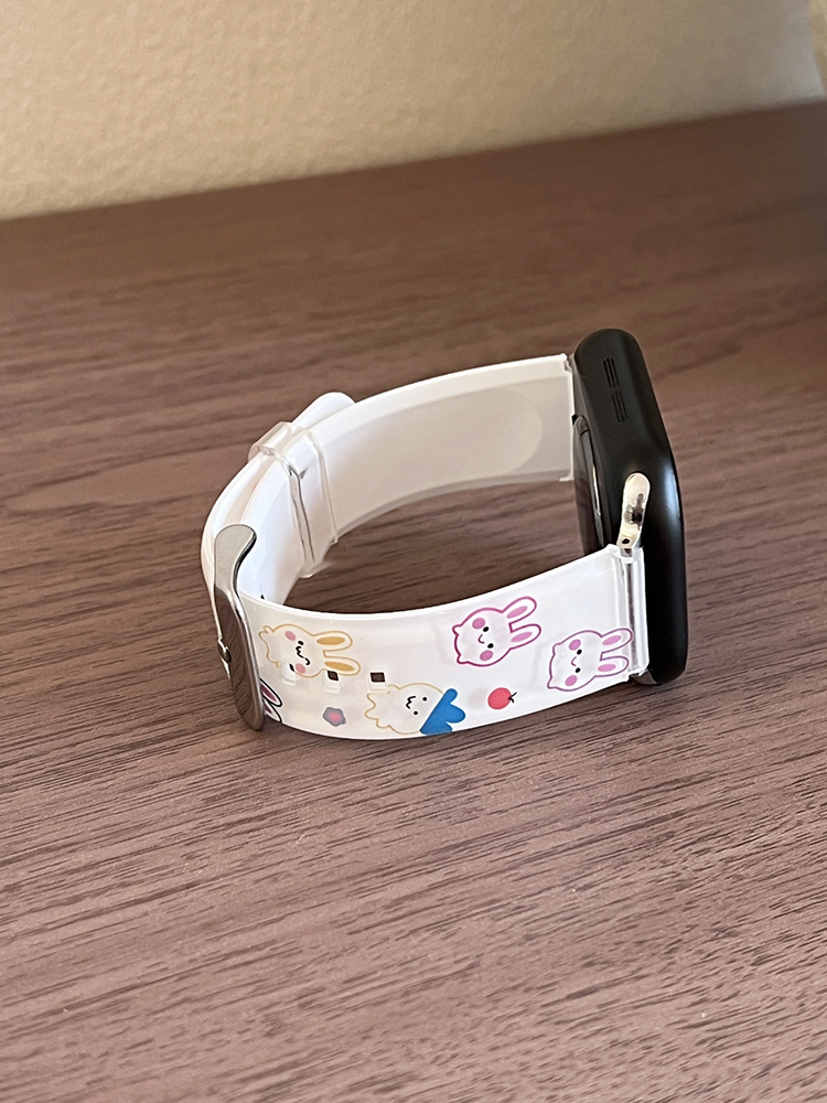 Easter Series White Cute Bunny Silicone Band for Apple Watch