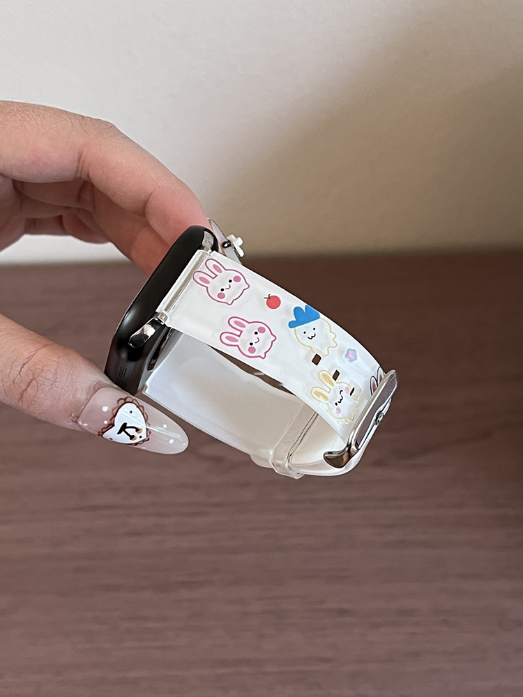 Easter Series White Cute Bunny Silicone Band for Apple Watch