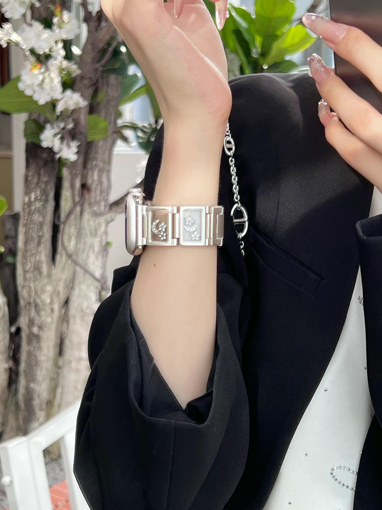 Stars and Moon Transparent Window Stainless Steel Band