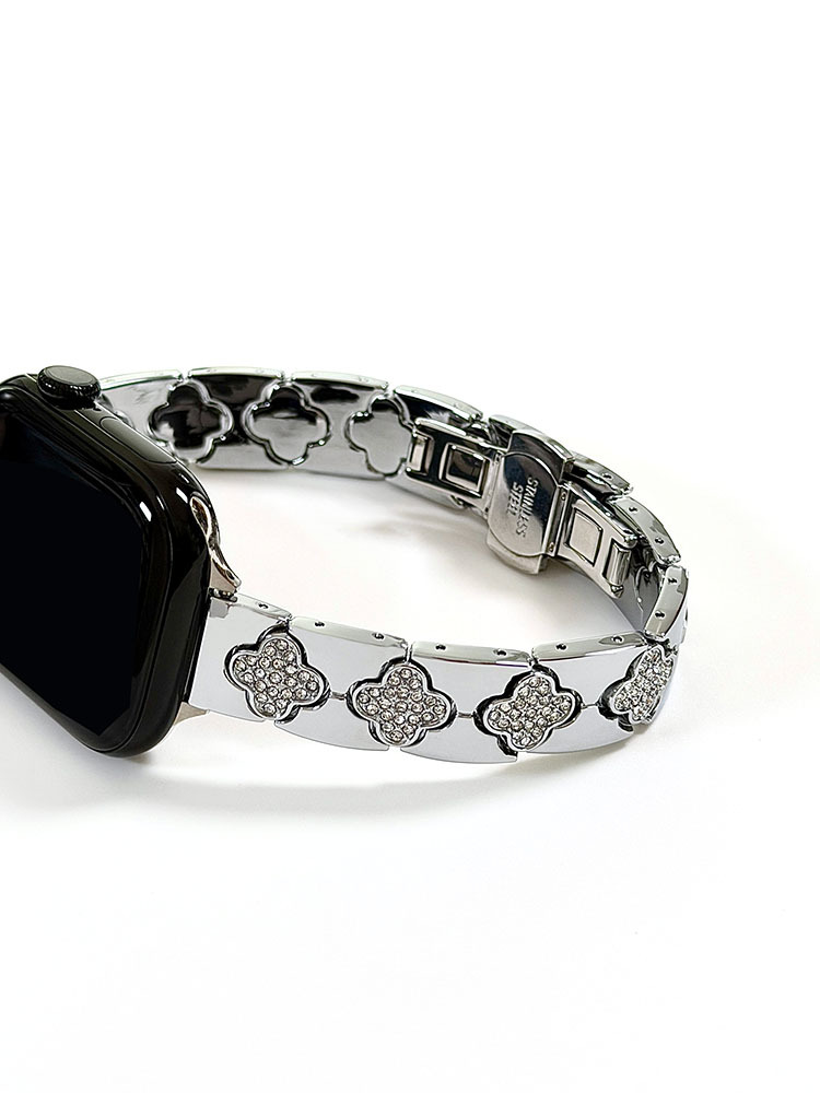 Elegant Clover Rhinestone Metal Band for Apple Watch | Tatanband