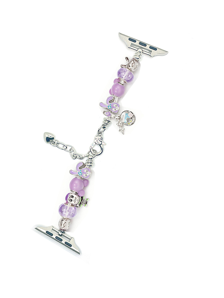 Purple Bunny Crystal Beaded Band for Apple Watch