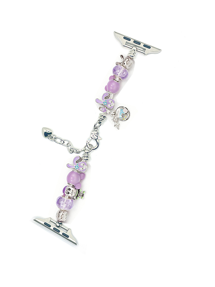 Purple Bunny Crystal Beaded Band for Apple Watch