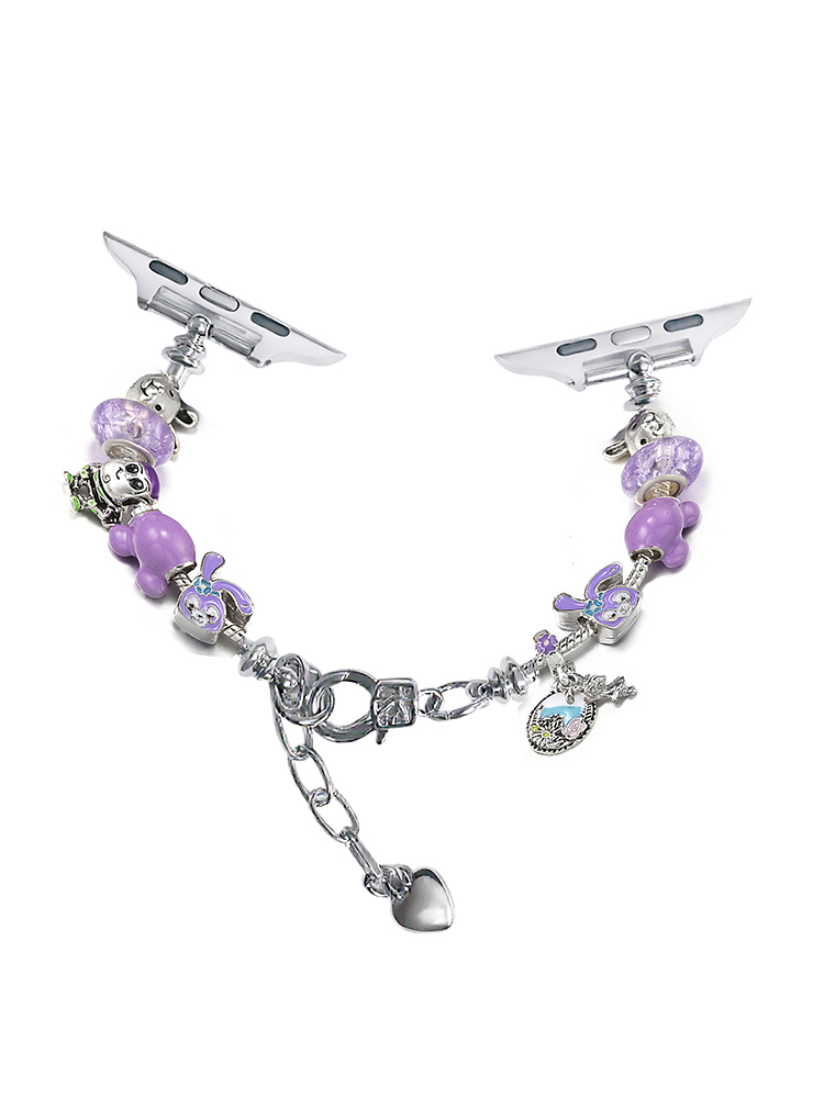 Purple Bunny Crystal Beaded Band for Apple Watch