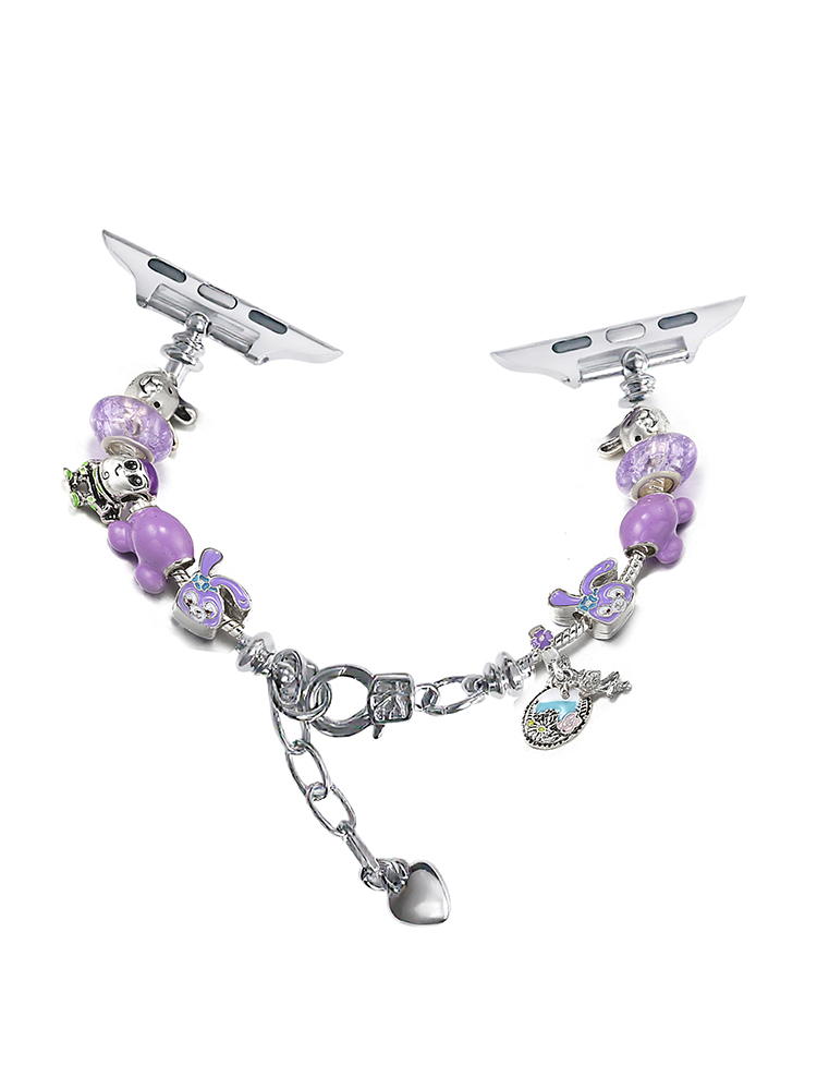 Purple Bunny Crystal Beaded Band for Apple Watch