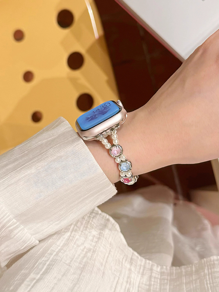 Colored Zircon Chain Stainless Steel Band