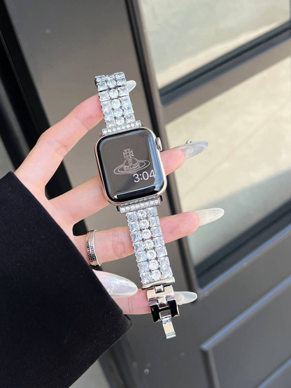 3-link Full Diamond Stainless Steel Band