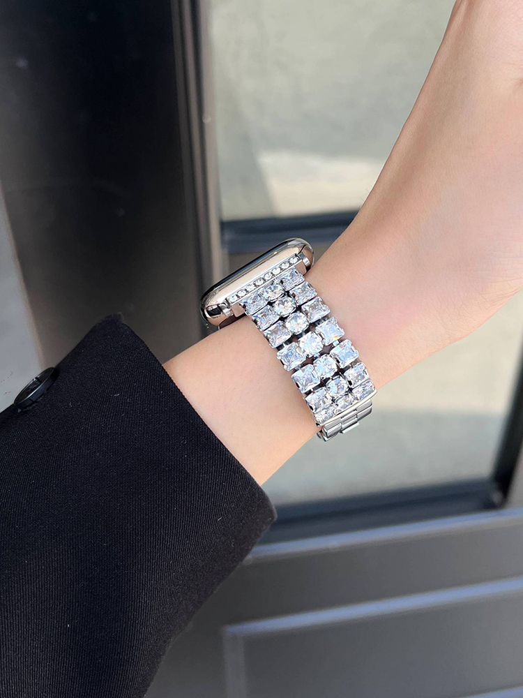 3-link Full Diamond Stainless Steel Band