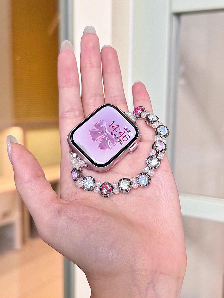 Colored Zircon Chain Stainless Steel Band