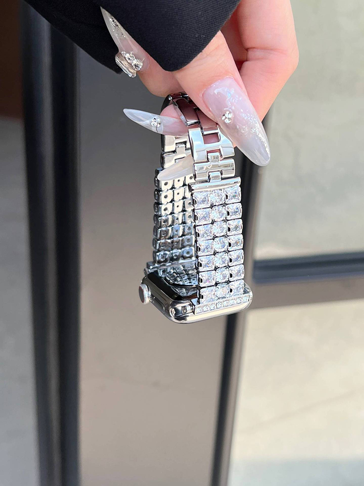 3-link Full Diamond Stainless Steel Band