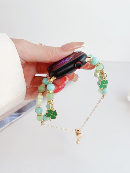 Four Leaf Clover Agate Stone Band