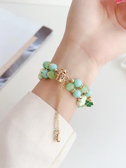 Four Leaf Clover Agate Stone Band